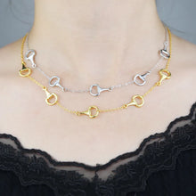 Carregar imagem no visualizador da galeria, Colar de cavalo com corrente de elo de bridão
