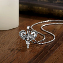 Load image into Gallery viewer, 925 Sterling Silver Celtic Horse Girl Pendant Goddess Trinity Knot Necklace
