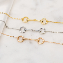 Cargar imagen en el visor de la galería, 925 Silver Snaffle Bit Girl charm Bracelet
