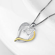Carregar imagem no visualizador da galeria, 925 Silver Horse Head Heart Shaped Diamond Necklace
