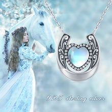 画像をギャラリービューアに読み込む, 925 Silver Moonstone Horseshoe Necklace
