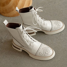 Load image into Gallery viewer, Genuine Leather Casual Lace-Up Ankle Boots
