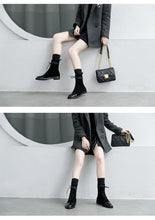 Load image into Gallery viewer, leather tip low heel Martin boot
