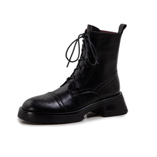 Load image into Gallery viewer, Genuine Leather Casual Lace-Up Ankle Boots
