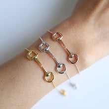 Cargar imagen en el visor de la galería, 925 Silver Snaffle Bit Girl charm Bracelet
