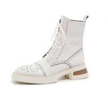 Load image into Gallery viewer, Genuine Leather Casual Lace-Up Ankle Boots

