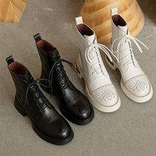 Load image into Gallery viewer, Genuine Leather Casual Lace-Up Ankle Boots

