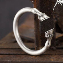 Load image into Gallery viewer, Adjustable Antique Silver Horseshoe Bracelet
