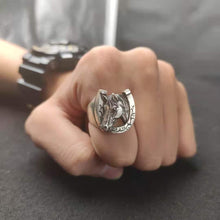 画像をギャラリービューアに読み込む, 925 silver horseshoe horse head zodiac ring
