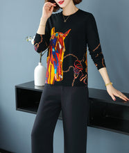 Load image into Gallery viewer, O-Neck horse printing Sweater
