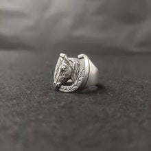 画像をギャラリービューアに読み込む, 925 silver horseshoe horse head zodiac ring
