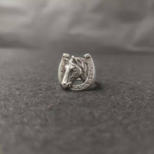 画像をギャラリービューアに読み込む, 925 silver horseshoe horse head zodiac ring
