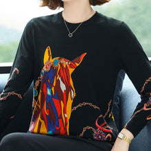 Load image into Gallery viewer, O-Neck horse printing Sweater
