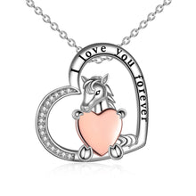 Carica l'immagine nel visualizzatore di Gallery, S925 Sterling Silver Heart Horse Necklace
