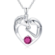 Carregar imagem no visualizador da galeria, 925 Silver Horse Love Heart Necklace
