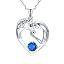 Carregar imagem no visualizador da galeria, 925 Silver Horse Love Heart Necklace
