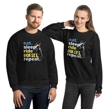 将图片加载到图库查看器，Eat, sleep, Ride Horses Unisex Sweatshirt - HorseObox
