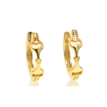 Load image into Gallery viewer, 925 sterling silver equestrian snaffle bit earring
