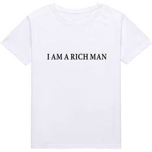 画像をギャラリービューアに読み込む, 私は金持ちです面白いレタープリントTシャツ
