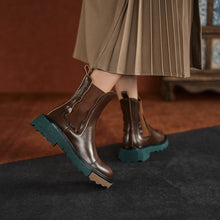 Načíst obrázek do prohlížeče Galerie, Dvoubarevná retro bota Chelsea na silném podpatku
