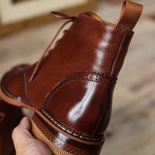 Load image into Gallery viewer, Lace-up Winter Block Ankle Boots
