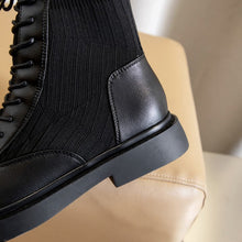 Load image into Gallery viewer, Leather Round Toe Low Heel Boots
